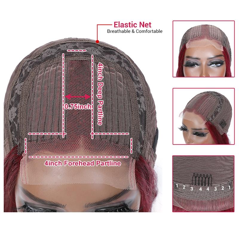 99j Hair Color Curly Lace Part Human Hair Wig