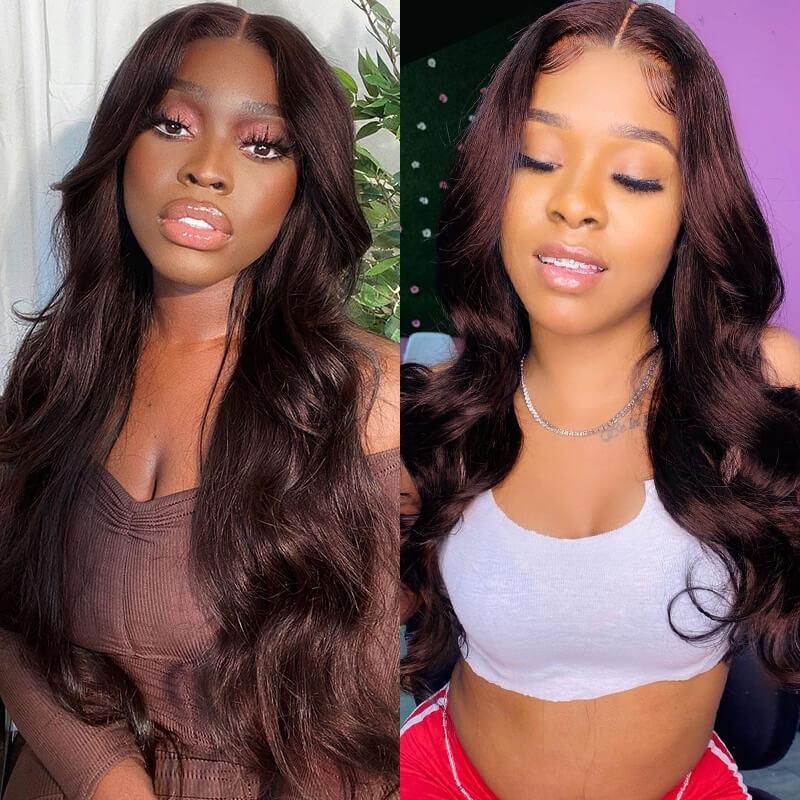 Dark Brown/Medium Auburn Body Wave Human Hair Weave 3 Bundles Virgin Remy Hair Wefts Bundles Icenu Series