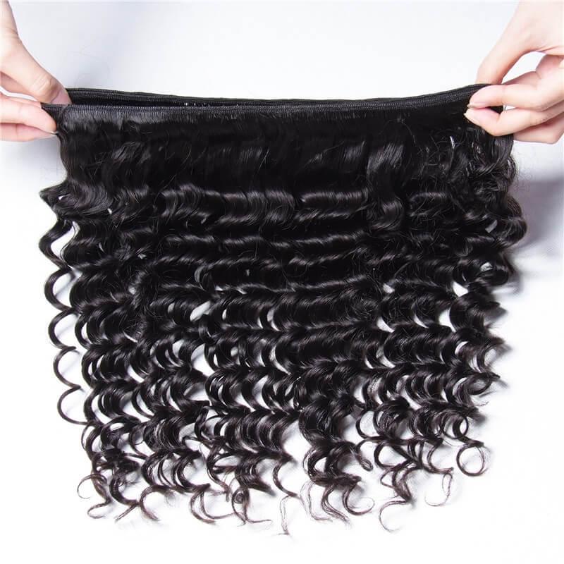 100% Peruvian Deep Wave 3pcs Virgin Hair Extension With Closure Kysiss Series