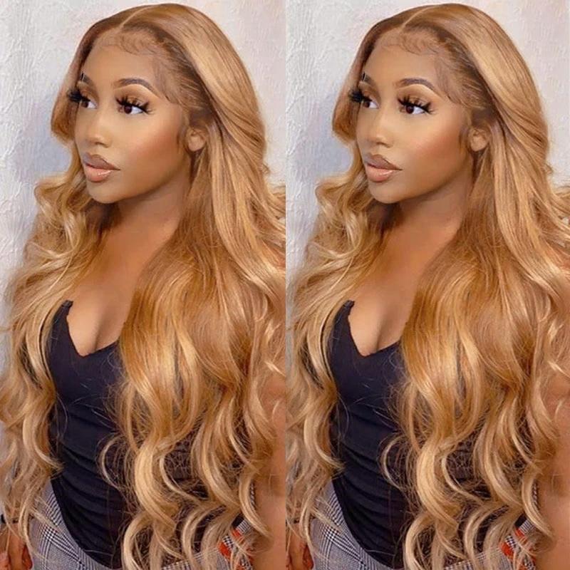 Brand Day Sale Honey Blonde Body Wave 150% Density Lace Part Human Hair Wigs For Black Women