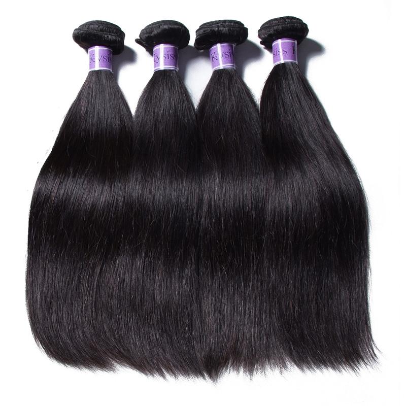 4pcs Malaysian Straight Hair Virgin+ Human Hair Extension Kysiss Series