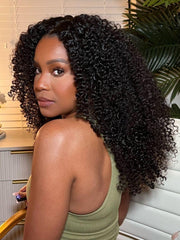 [22''=$89] 7x5 Bye-Bye Slip? Black Fluffy Kinky Coils Texture Wig with Invisi Drawstring