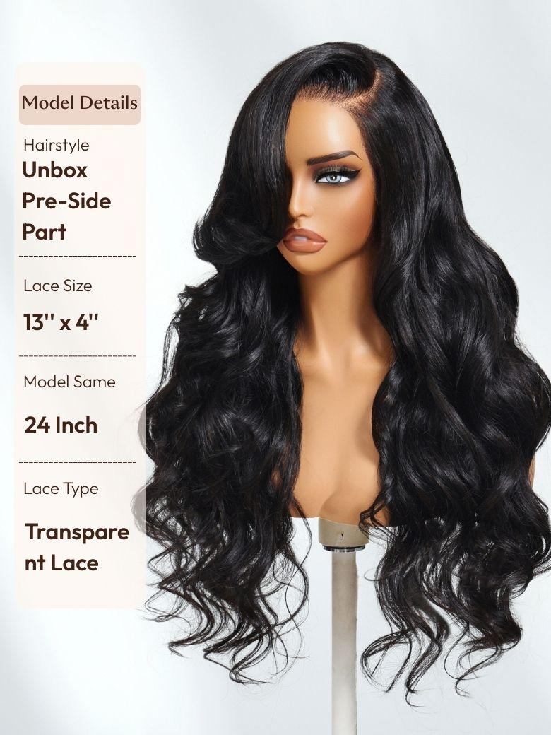 13x4 Pre-Everything? Wig With Loose Wave Face-Framing Layers And Side-Swept Bangs With Drawstring