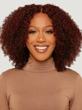 Petaluxe Put On And Go 6x4.5 Pre-Cut Lace Reddish Brown Bouncy Kinky Curly Air Wig