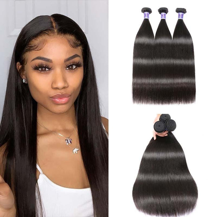 Petaluxe Brazilian Hair 3pcs Virgin+ Straight Human Hair Extension Kysiss Series