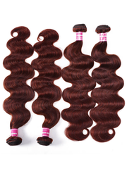 Vibrant Reddish Brown Body Wave 4Pcs 100% Remy Human Hair Bundles Deal