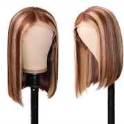 13x4 Lace Front Ombre Color Highlight Straight Bob Wigs