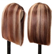13x4 Lace Front Ombre Color Highlight Straight Bob Wigs