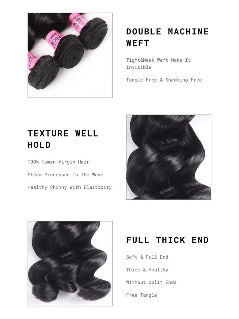 Hair 3pcs/pack Peruvian Virgin Hair Loose Wave