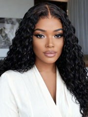 EasiContour? V Part Black to Chestnut Brown Jerry Curly Drawstring Wig