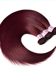 99j Straight Human Hair 3 Bundles 100g/Bundles Human Virgin Hair Red Wine Burgundy Color Hair Weave Icenu Series