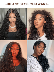 13x4 Pre-Cut Lace Frontal Water Wave Wig Pre-Cut & Pre-Pluck &  Pre-Bleached Pre-Everything Wig