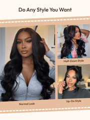 13x4 Pre-Everything? Transparent Lace Front 3D Body Wave Wig Real Ear To Ear With Invisi Drawstring Wig Lace Fit Better
