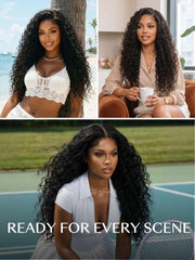 7x5 Bye-Bye Slip? & 13x4 Pre Everything Pull And Go Glueless Wet & Wavy Water Wave With Invisi Drawstring