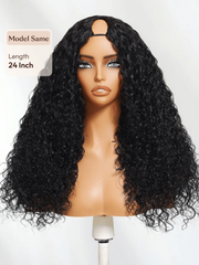 EasiContour? V Part Black to Chestnut Brown Jerry Curly Drawstring Wig