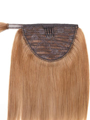 Clip In Extension Ponytail Ash Brown Straight Human Hair