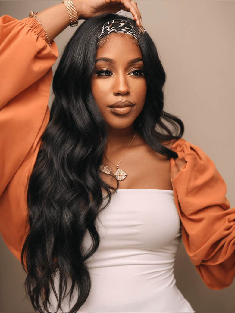 Put On And Go Headband Body Wave Human Hair Glueless Half Wig