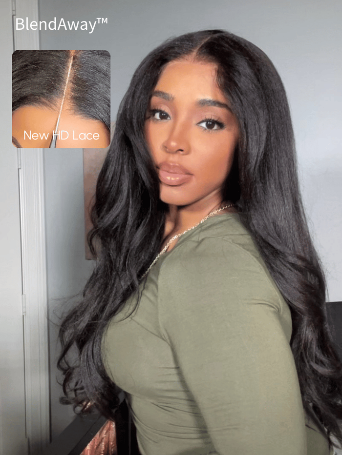 Petaluxe 5x5 Thin HD BlendAway Lace 180% Density Glueless Lace Yaki Hair Wig