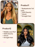 Petaluxe 2 Wigs $142 for 14" Byebye Knots 7x5 Lace Honey Blonde Straight Hair and 14" Middle Lace Part Straight Hair
