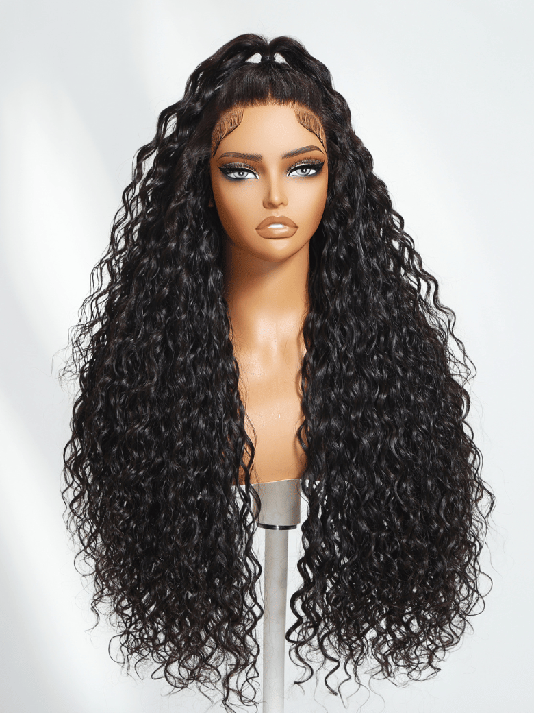 7x5 Bye-Bye Knots? Wig Quick Glueless & HD Lace Wet & Wavy Water Wave Invisible Knots With Invisi Drawstring With Baby Hair