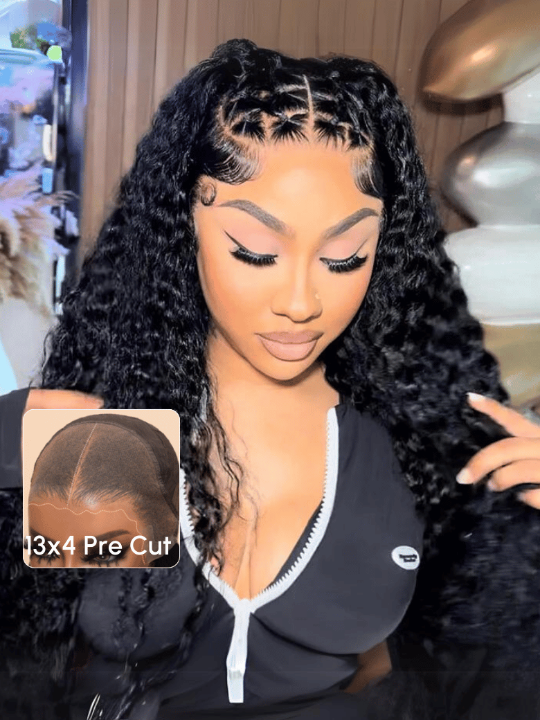 13x4 Lace Frontal Black Jerry Curly & Body Wave Pre-Everything Wig