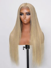 13x4 Lace Front Dark Blonde Hue Straight Wig Heat Friendly Versatile Styles