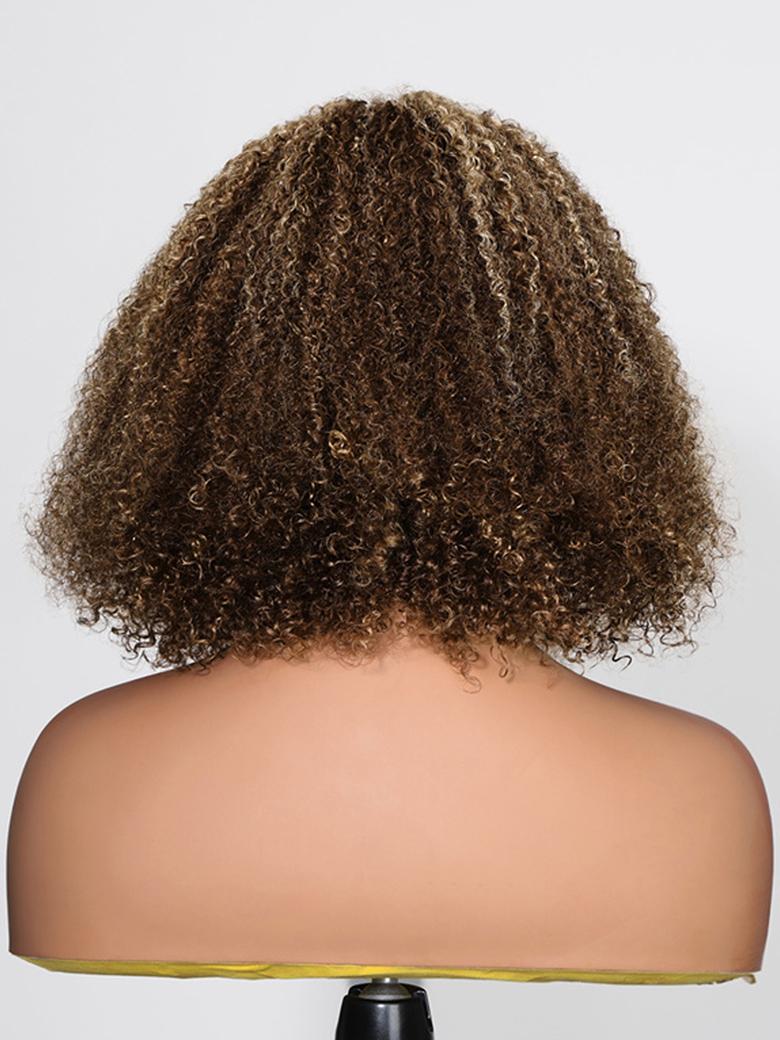 13x4 Lace Front Honey Blonde Kinky Curly Bob Wig