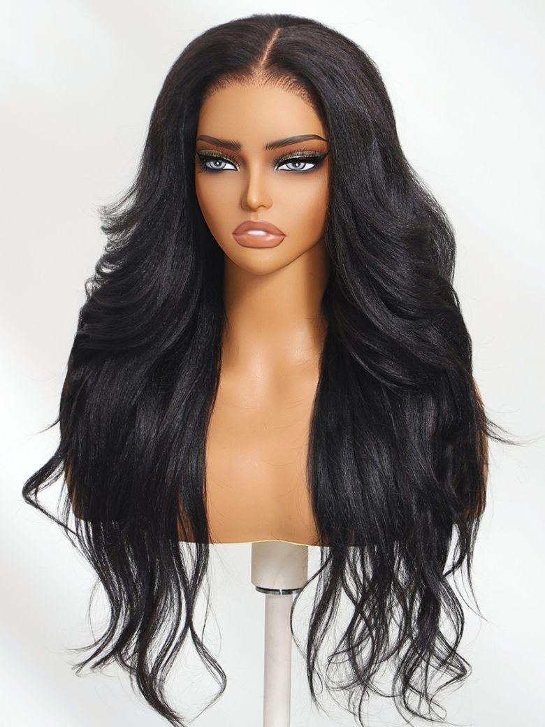 Bye-Bye Knots 7x5 Lace Black Yaki Soft Layered Wig