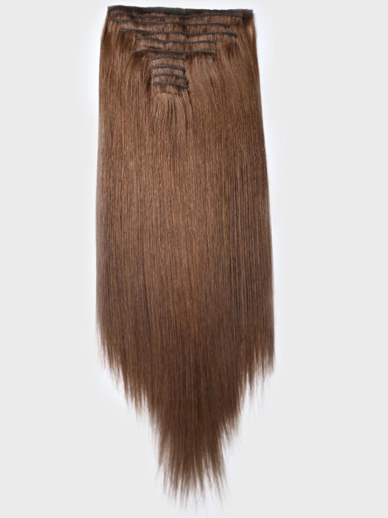 Chocolate Brown Human Hair Clip In Extension