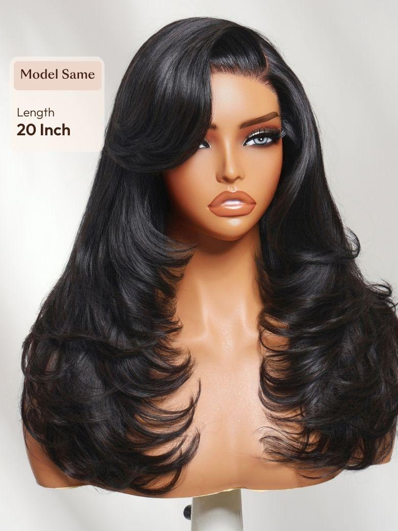 Bye-Bye Slip? Wig Feathered Layer Left Side Part 200% Density Wig with Secure Silicone Strips and Drawstring