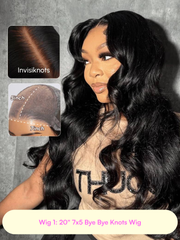20''= $79 ByeBye Knots 7x5 Glueless Lace Body Wave Wig & 13x4 Pre-Everything Lace Highlight Body Wave Wig