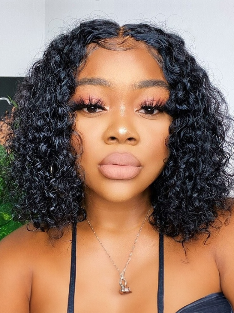 13x4 Lace Frontal Short Bobo Wig With Undetectable Realistic Hairline 150% Density