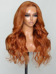 6x4.5 Pre-Cut Lace Body Wave Wig Copper Brown 150% Density Put On And Go Lace Air Wig