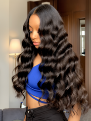 Air Wig 6x4.5 Lace Pre Cut Lace Get Quick Ready Body Wave Black Quick & Easy Glueless Wig With 3D Breathable Cap