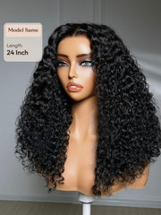 7x5 Bye-Bye Knots? & 13x4 Pre-Everything? Lace Frontal Pull And Go Black Fluffy Natural & Balayage Highlights Loose Wave Curtain Bangs Wig