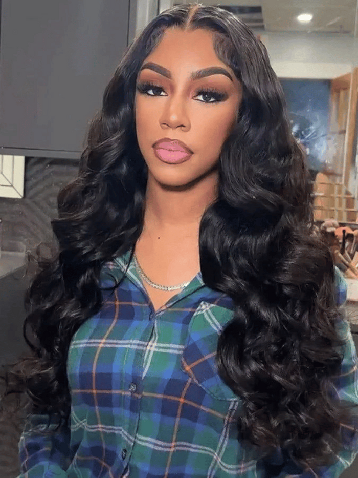 Petaluxe [200% Density & 20"=$117]6x4.5 Pre Cut Lace Body Wave Black Quick & Easy Glueless Wig With Breathable Cap No Baby Hair