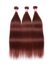 Mahogany Auburn Brown 3Pcs 100% Remy Human Straight Hair Bundles