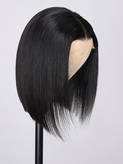 Hair Short Blunt Cut Bob Closure Wigs Super Soft