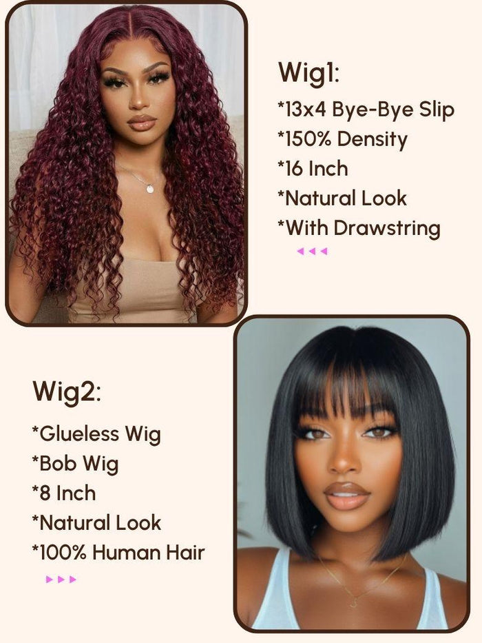 Petaluxe Pay $109 Get 2 Wigs | 24H Limited Time Sale | 18Inch 7X5 Lace Byebye Slip 150% Density Wig