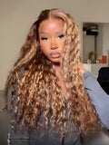 Petaluxe Bye Bye Knots Wig 7x5 Lace Honey Blonde Highlights Bohemian Wig 150% Density