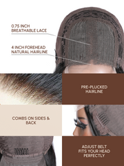 Body Wave Lace Part Wig 150% Density Natural Black 100% Virgin Human Hair Wigs For Women