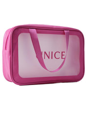 Bubble Gum Pink Wash Bag Makeup Bag