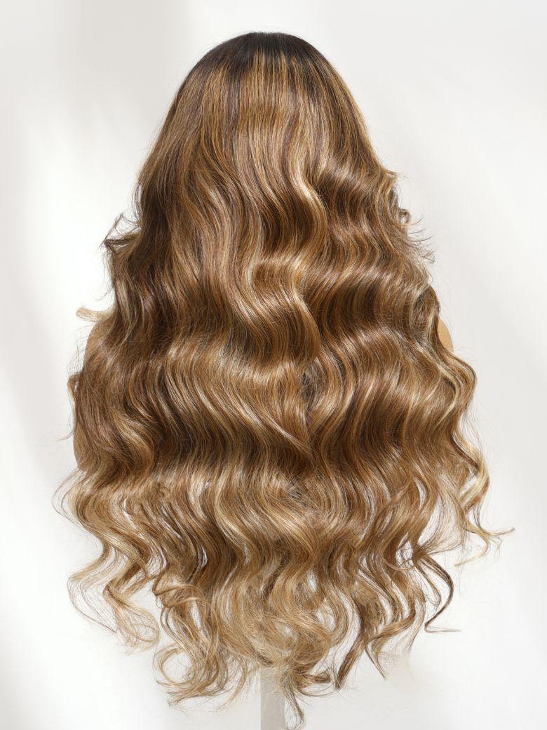 7x5 Bye-Bye Knots? & 13x4 Pre-Everything? Lace Frontal Purple Black Cherry Layered Straight & Loose Wave With Invisi Drawstring Wig