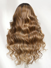 7x5 Bye-Bye Knots? & 13x4 Pre-Everything? Lace Frontal Purple Black Cherry Layered Straight & Loose Wave With Invisi Drawstring Wig