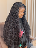 Petaluxe Hair 3 pcs Jerry Curly Bundles With 13x4 Lace Frontal