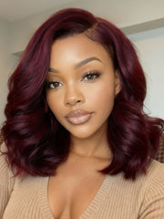 7x5 Bye-Bye Knots Natural Black & Black Cherry & Black with Caramel Blonde Highlights Body Wave Wig