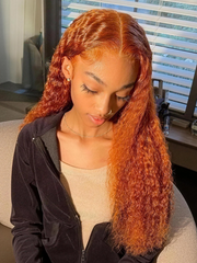 [Flash Sale] 4x0.75 Lace Part 150% Density Ginger Color Jerry Curly Human Hair Wig