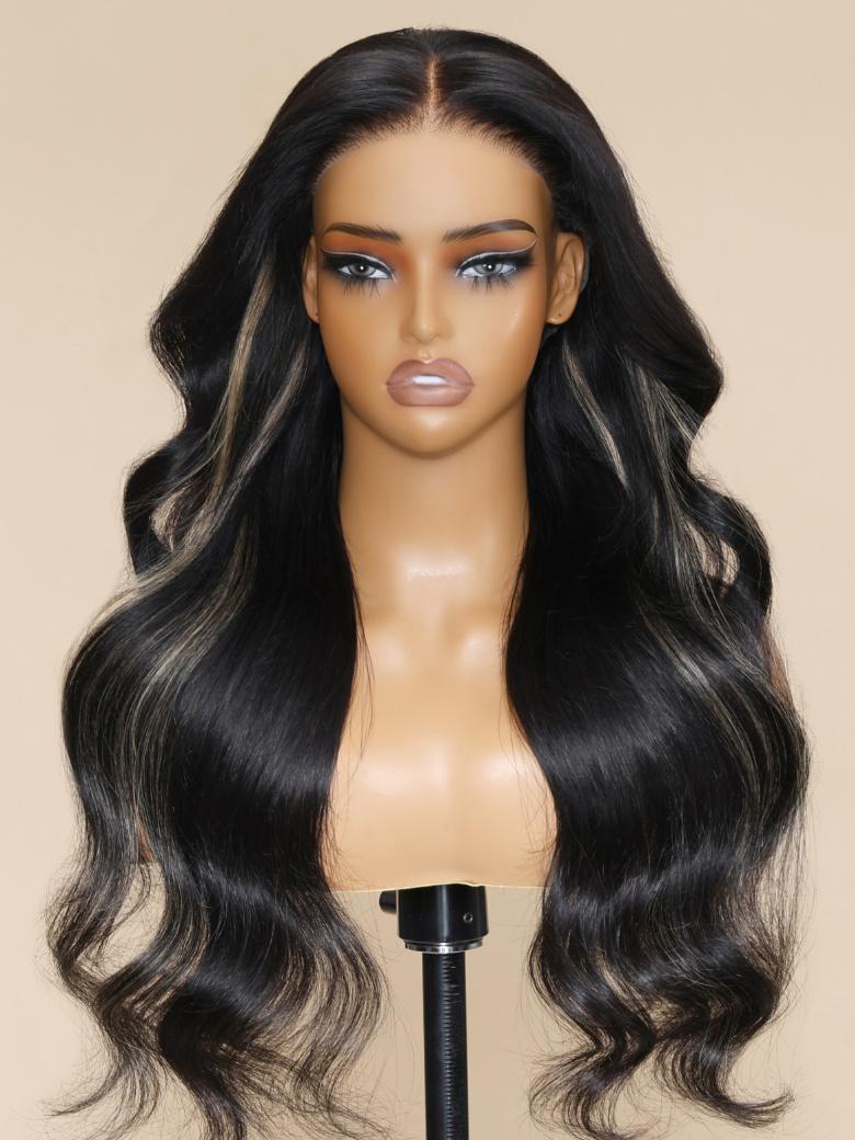 Magic Lace Wig & Bye Bye Knots Wig Blonde Highlights Body Wave