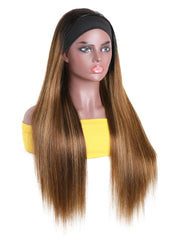 [24"=$99] Honey Blonde Ombre Straight Headband Wigs With Dark Roots 150% Density