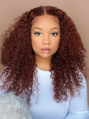Reddish Brown 3C Curly Hair 13x4 Lace Front Autumn Breeze Wig